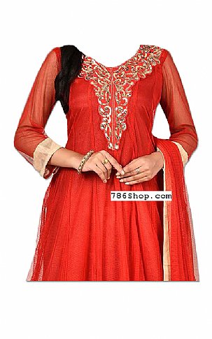  Orange Chiffon Suit | Pakistani Dresses in USA- Image 2