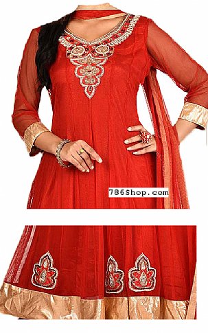  Orange Chiffon Suit | Pakistani Dresses in USA- Image 2