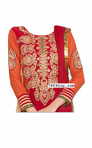  Magenta/Rust Chiffon Suit | Pakistani Dresses in USA- Image 2