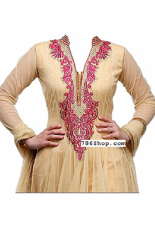  Cream Net Suit | Pakistani Dresses in USA- Image 2