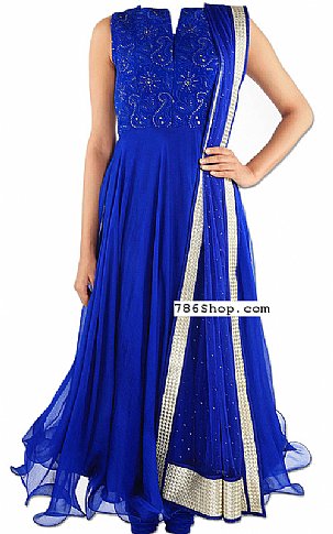 Royal Blue Chiffon Suit | Pakistani ...