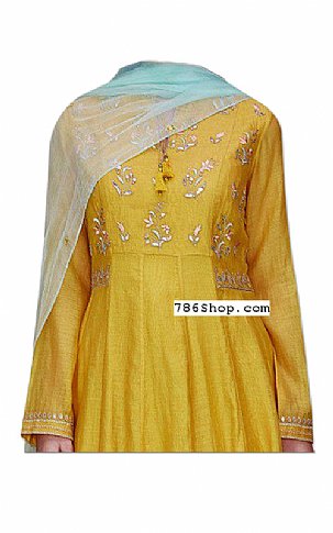  Mustard Silk Suit | Pakistani Dresses in USA- Image 2