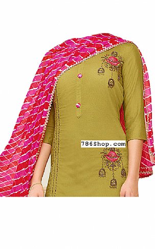  Olive Georgette Suit | Pakistani Dresses in USA- Image 2