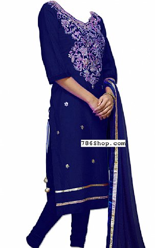  Blue Chiffon Suit | Pakistani Dresses in USA- Image 1