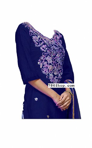  Blue Chiffon Suit | Pakistani Dresses in USA- Image 2