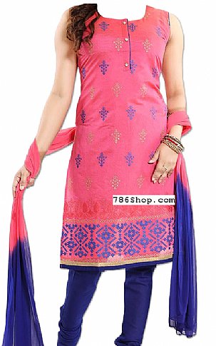  Pink/Blue Georgette Suit | Pakistani Dresses in USA- Image 1