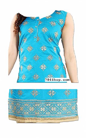  Turquoise/Ivory Georgette Suit | Pakistani Dresses in USA- Image 2