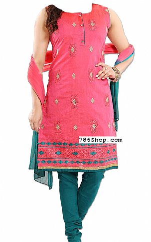  Pink/Teal Georgette Suit | Pakistani Dresses in USA- Image 1