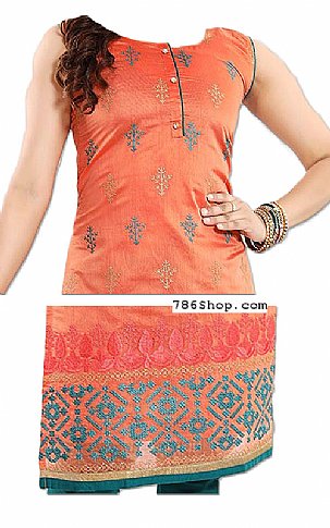  Orange/Teal Georgette Suit | Pakistani Dresses in USA- Image 2