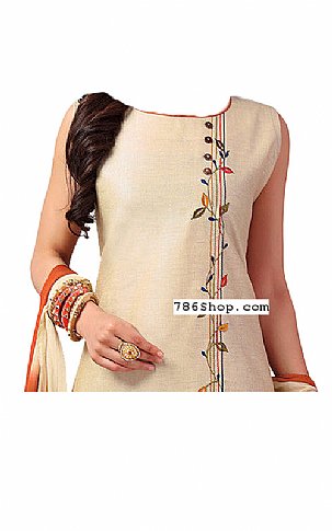  Ivory/Brown Georgette Suit | Pakistani Dresses in USA- Image 2