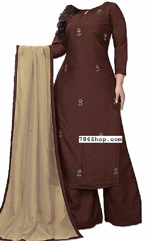  Chocolate Georgette Suit | Pakistani Dresses in USA- Image 1