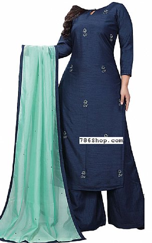  Navy Blue Georgette Suit | Pakistani Dresses in USA- Image 1