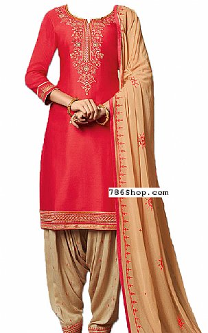  Pink/Beige Georgette Suit | Pakistani Dresses in USA- Image 1