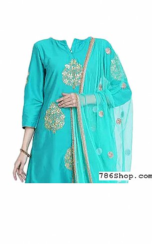  Turquoise Georgette Suit | Pakistani Dresses in USA- Image 2