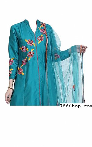  Blue/Red Georgette Suit | Pakistani Dresses in USA- Image 2