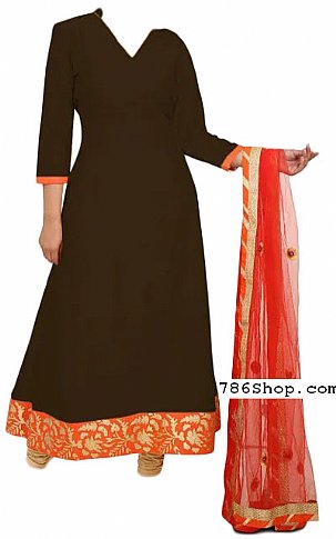  Chocolate Chiffon Suit | Pakistani Dresses in USA- Image 1