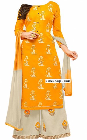  Mustard Georgette Suit | Pakistani Dresses in USA- Image 1