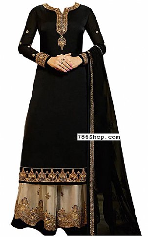  Black Chiffon Suit | Pakistani Dresses in USA- Image 1