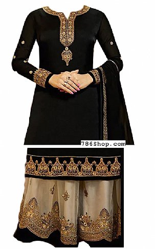  Black Chiffon Suit | Pakistani Dresses in USA- Image 2