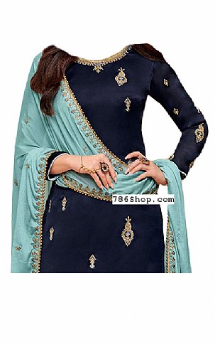  Navy Blue Georgette Suit | Pakistani Dresses in USA- Image 2