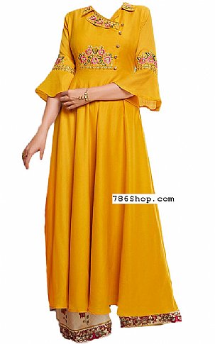  Mustard Georgette Suit | Pakistani Dresses in USA- Image 1