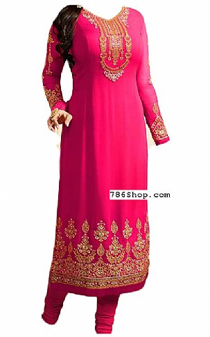  Hot Pink Georgette Suit | Pakistani Dresses in USA- Image 1