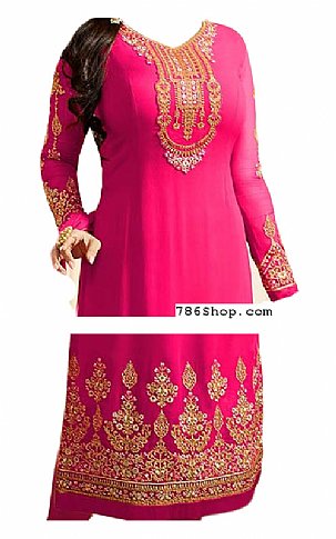  Hot Pink Georgette Suit | Pakistani Dresses in USA- Image 2