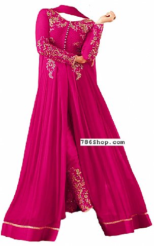  Pink Chiffon Suit | Pakistani Dresses in USA- Image 1