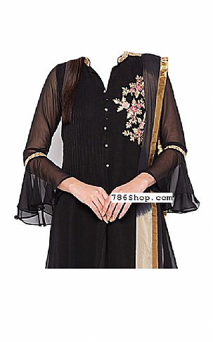  Black Chiffon Suit | Pakistani Dresses in USA- Image 2