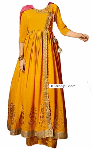  Mustard Georgette Suit | Pakistani Dresses in USA- Image 1