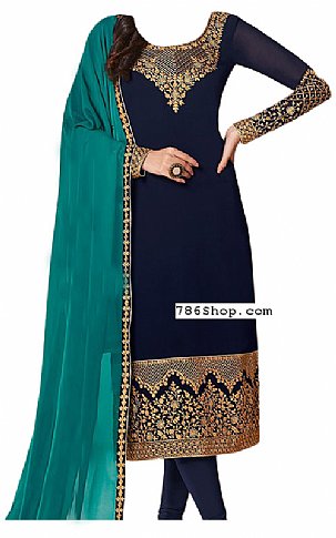 Navy Georgette Suit | Pakistani Dresses in USA