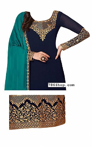  Navy Georgette Suit | Pakistani Dresses in USA- Image 2
