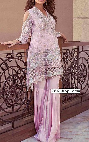  Pink Chiffon Suit | Pakistani Party Wear Dresses- Image 1