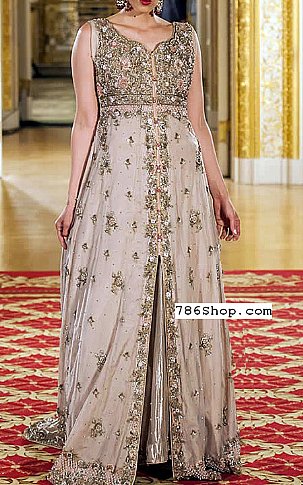  Ivory Chiffon Suit | Pakistani Party Wear Dresses USA- Image 1