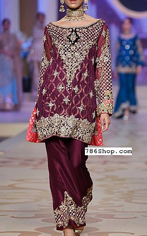  Indigo Net Suit | Pakistani Party Wear Dresses- Image 1
