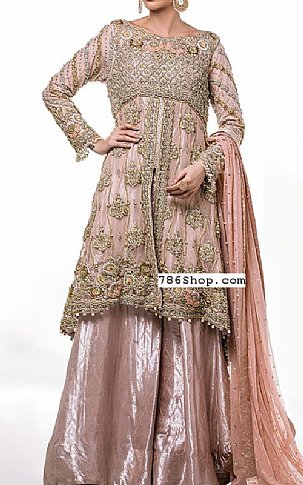  Peach Chiffon Suit | Pakistani Party Wear Dresses USA- Image 1