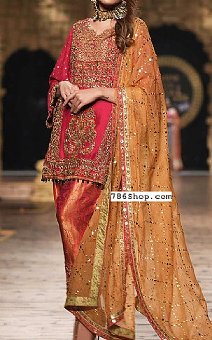  Crimson Chiffon Suit | Pakistani Dresses in USA- Image 1