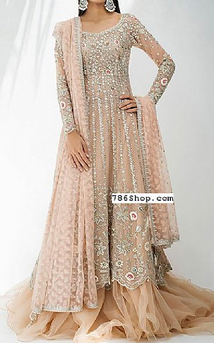  Sand Gold Oraganza Suit | Pakistani Wedding Dresses- Image 1