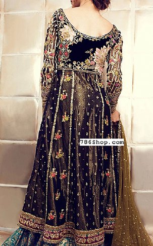  Plum/Teal Net Suit | Pakistani Wedding Dresses USA- Image 2