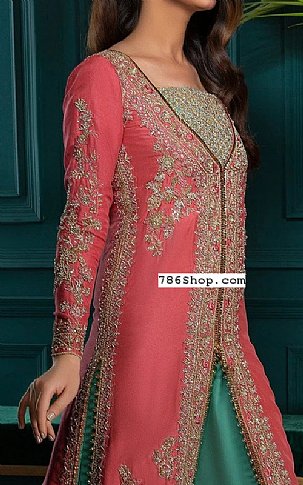  Brink Pink Chiffon Suit | Pakistani Party Wear Dresses- Image 2