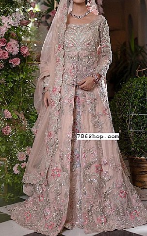  Pink Chiffon Suit | Pakistani Wedding Dresses- Image 1