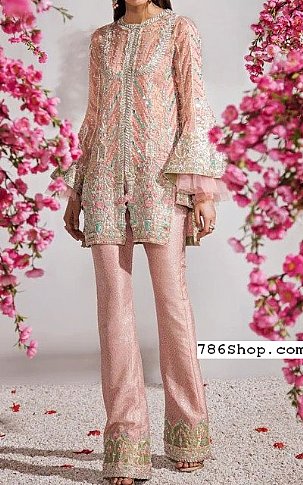  Pink Chiffon Suit | Pakistani Party Wear Dresses- Image 1