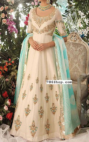  Off-white Chiffon Suit | Pakistani Wedding Dresses- Image 1