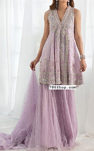  Lilac Chiffon Suit | Pakistani Party Wear Dresses- Image 1