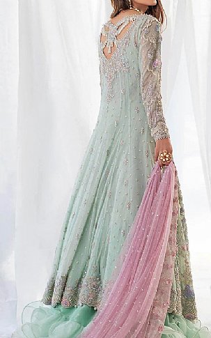  Mint Green Chiffon Suit | Pakistani Wedding Dresses- Image 3