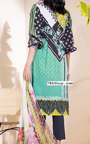 Edenrobe Sea Green/Black Cambric Suit | Pakistani Dresses in USA- Image 2