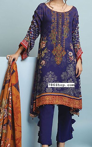 Edenrobe. Indigo Khaddar Kurti | Pakistani Dresses in USA- Image 1