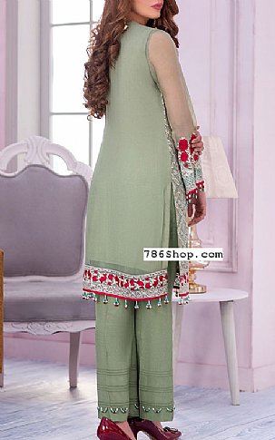 Light Green Chiffon Suit | Flossie Pakistani Chiffon Dresses