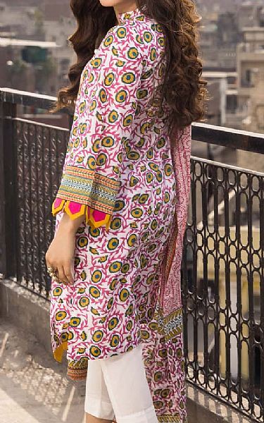 Gul Ahmed Hot Pink/White Lawn Suit | Pakistani Dresses in USA- Image 2