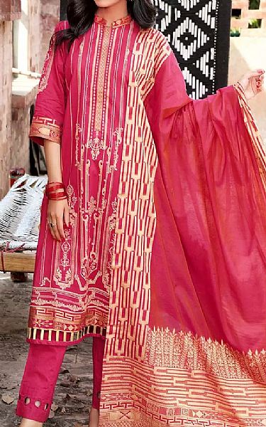 Gul Ahmed Brink Pink Jacquard Suit | Pakistani Dresses in USA- Image 1